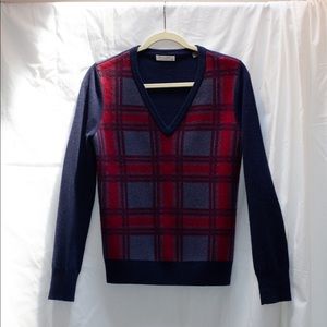 Equipment Femme plaid print knit sweater